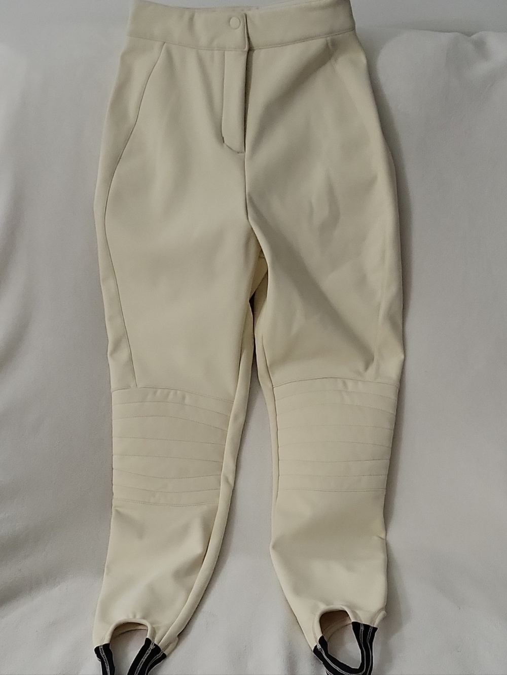 ASOS 4505 Ski & Snow Ivory Women's Snow Pants US 4 Lined Stirrups Cream Color - Picture 2 of 13